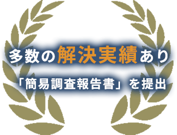 多数の解決実績あり 「簡易調査報告書」を提出